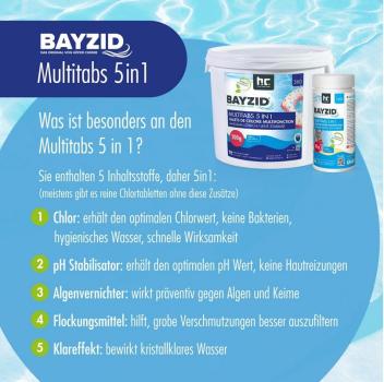 Preview: 5 kg BAYZID® Multitabs 200g 5in1 für Pools